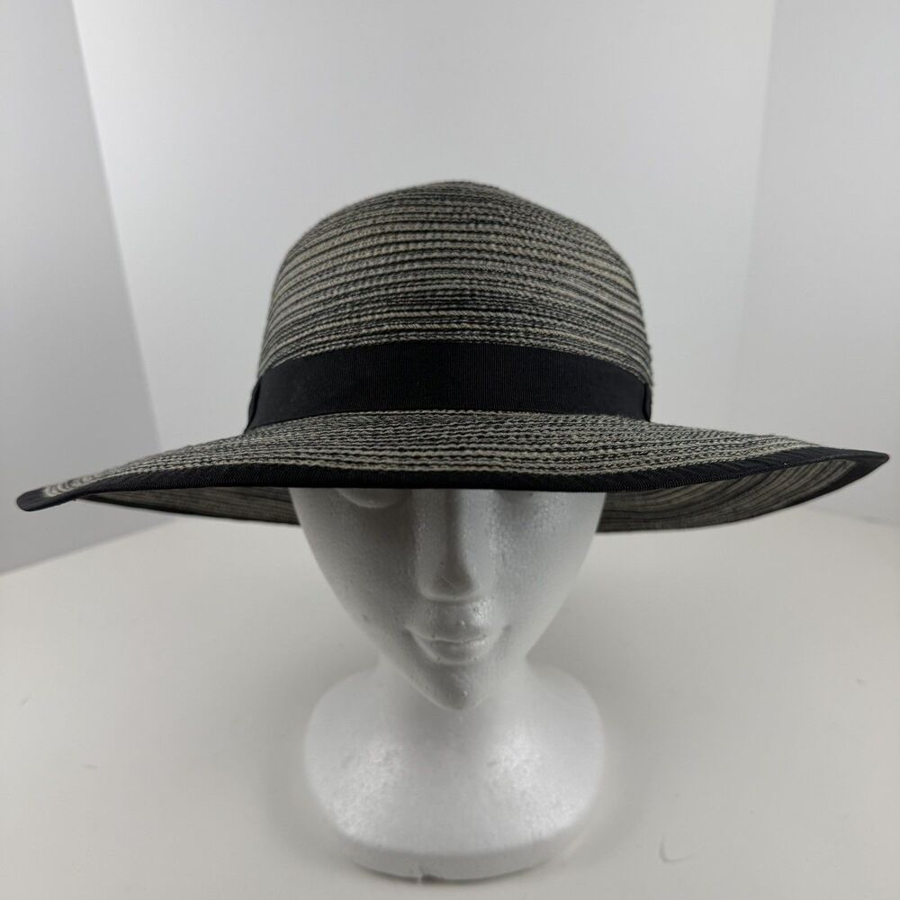 Solar Escape Women’s Woven Sun Hat Gray Wide Brim OSFA Black Gray UV Protection